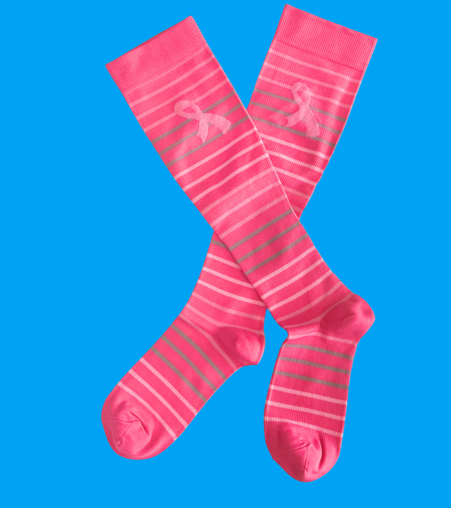 Pink Ribbon Compression Socks