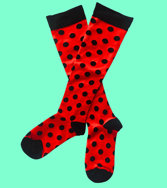 Red Spotty Compression Socks