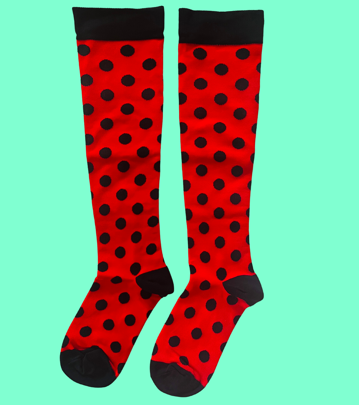 Red Spotty Compression Socks